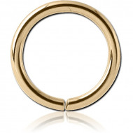 ZIRCON GOLD PVD COATED SURGICAL STEEL SEAMLESS RING PIERCING
